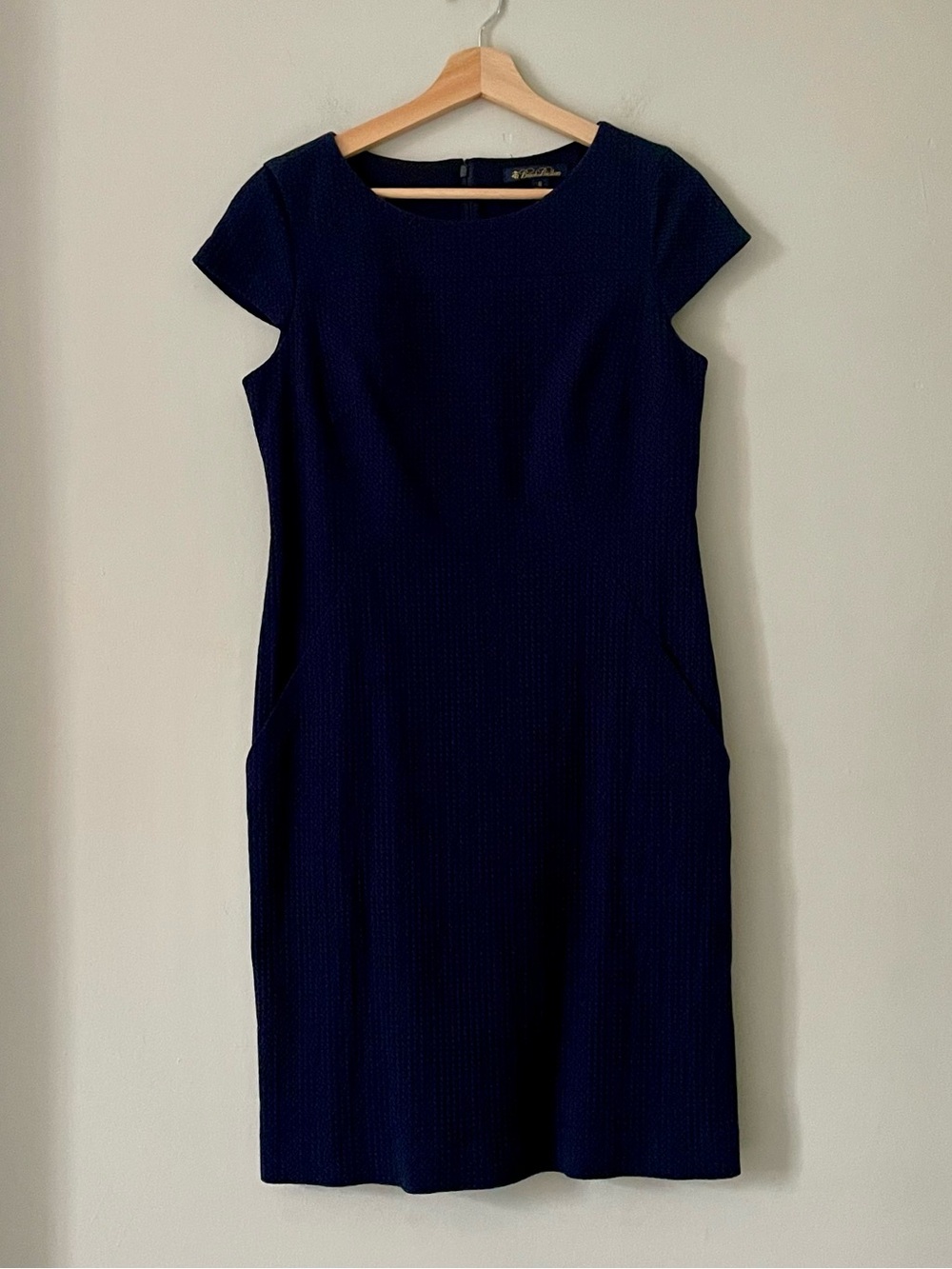 Brooks Brothers Navy Cap-Sleeve Sheath Dress